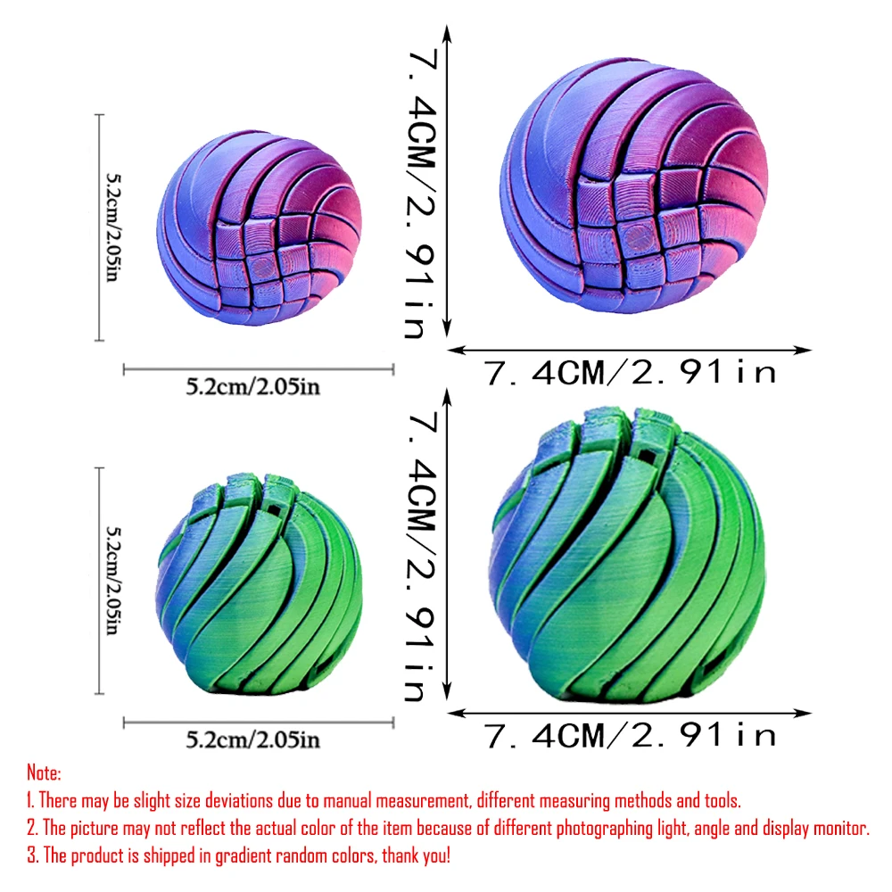 الوحل الكرة تململ لعبة ثلاثية الأبعاد مطبوعة تويستسفير تململ لعبة التدرج والعتاد السائل تدفق الكرة مع تصميم الدورية القلق الإغاثة اللعب #6