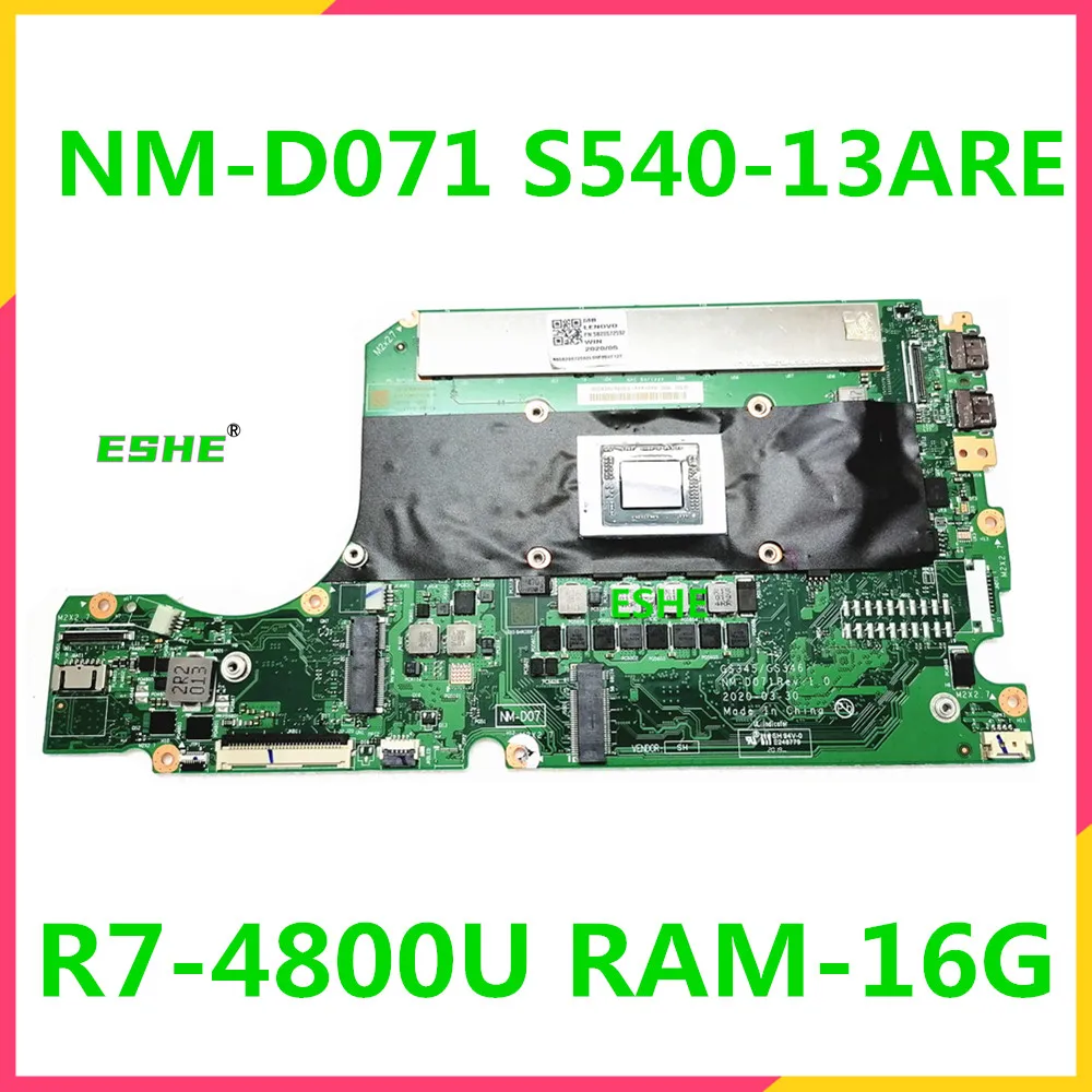 GS345 GS346 NM-D071 For Lenovo ideapad S540-13ARE laptop motherboard 5B20S72592 5B20S72554 with R7 4800U RAM 16G 100% test work