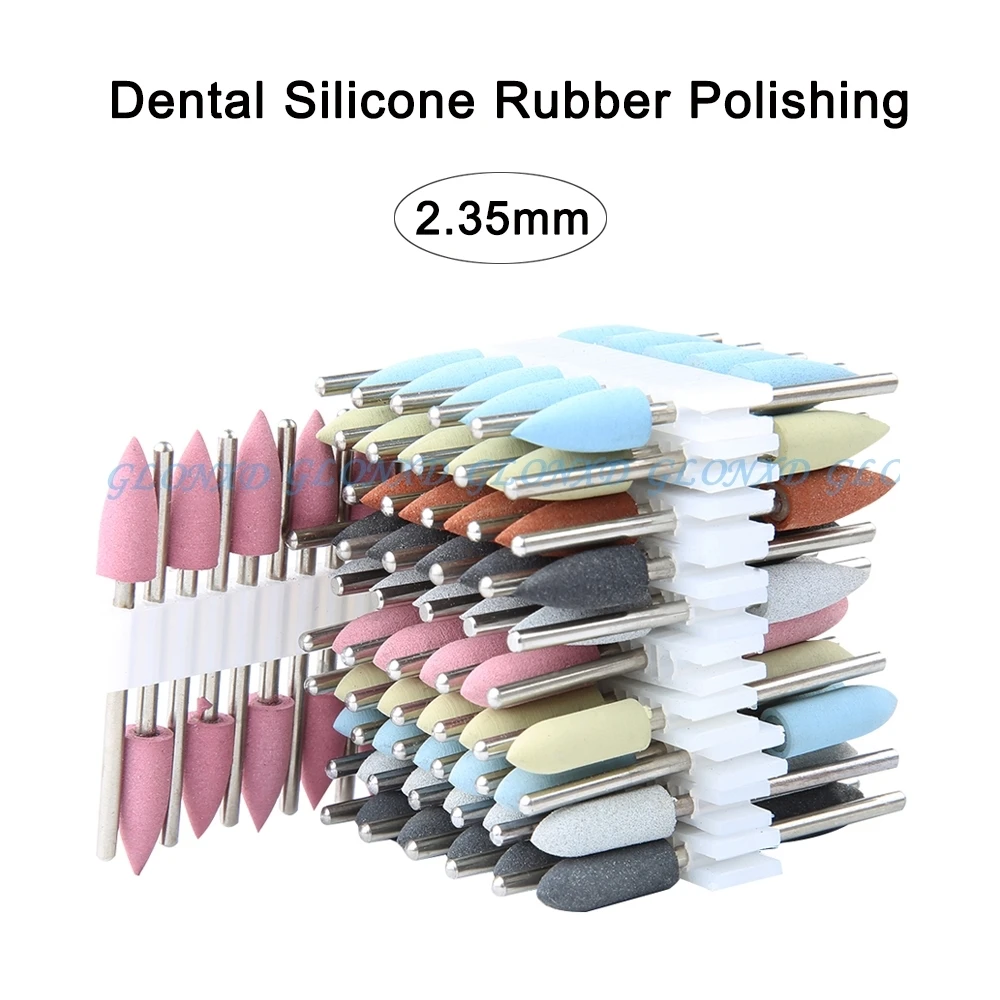 100pcs/lot 2.35mm Dental Silicone Rubber polishers Burs dental polishing Denture Silicone Grinding Heads Teeth Polish