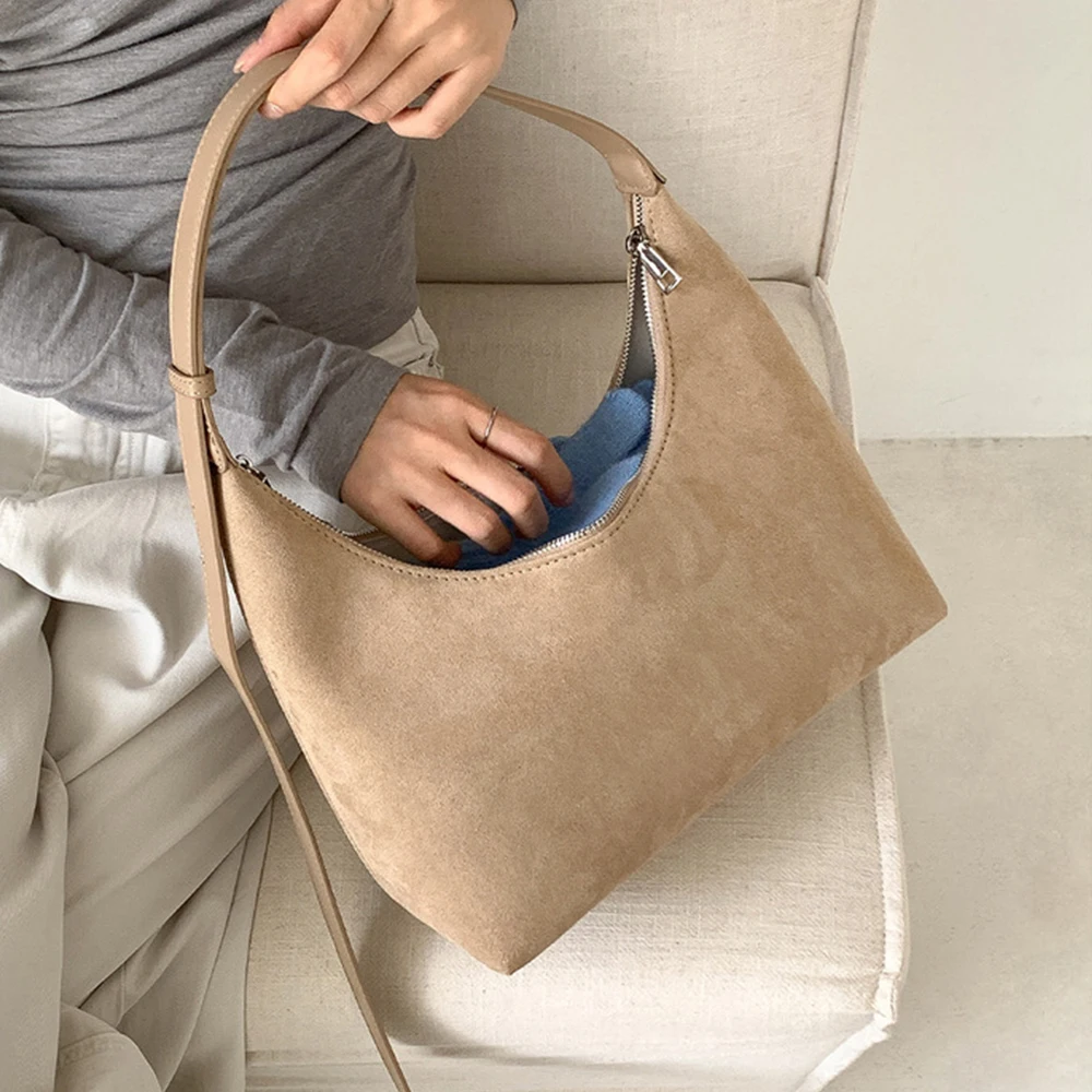 Half Moon Bag Suede - Luxury Leopard Crescent Women Bag Half