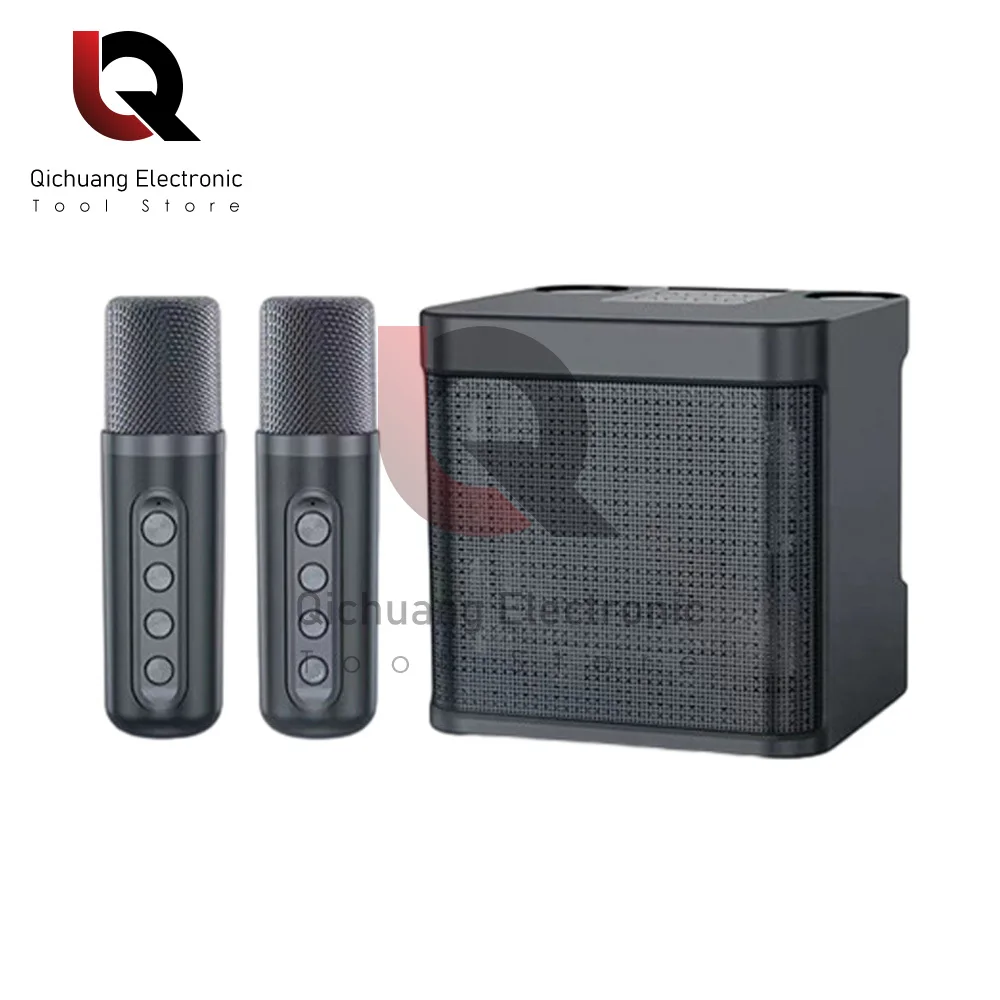 Dupla Microfone Karaoke Máquina para Adultos e Crianças Portátil Bluetooth PA Speaker System com 2 Microfones Sem Fio para Casa