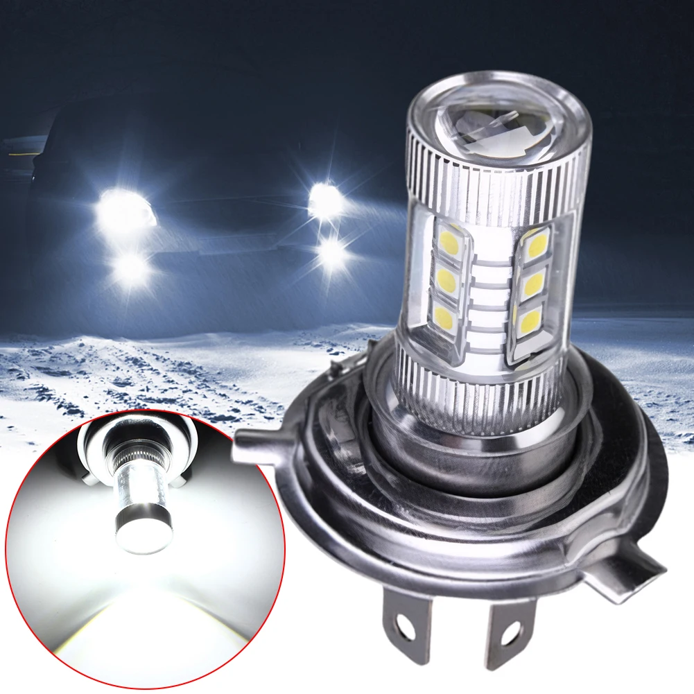

H4 Super White LED Headlight Bulb 6000-6500K High Low Beam Driving Running Lamp IP67 Waterproof Car Fog Light 4000LM 80W 12V