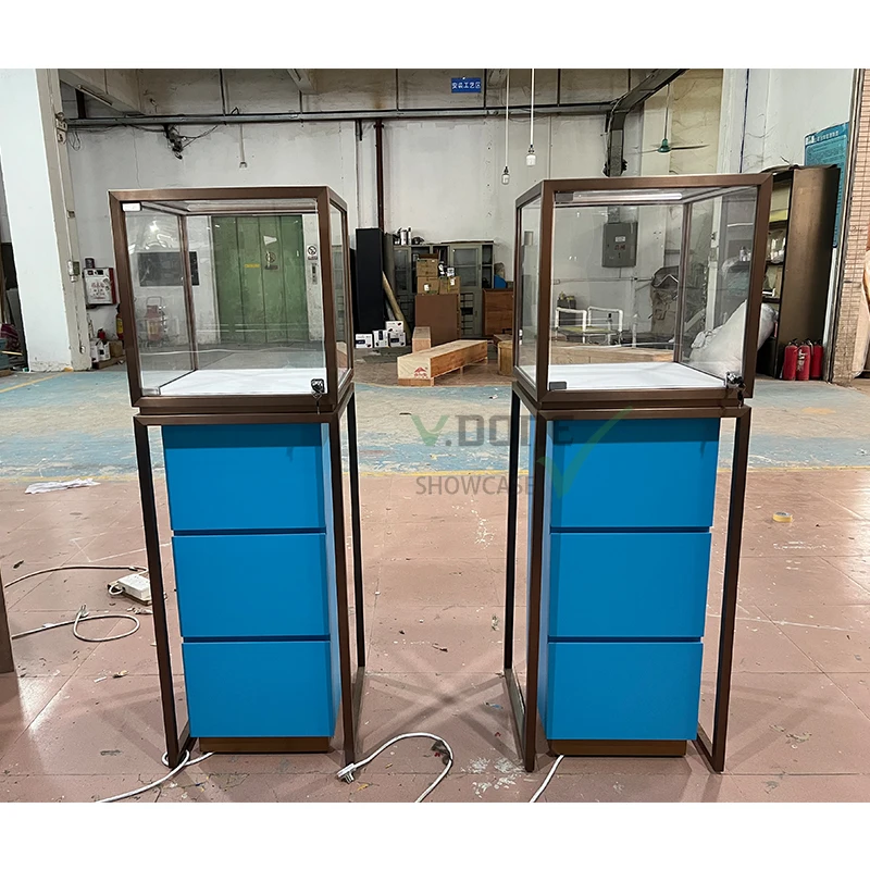 Customized. modern high end fashion decoration wooden jewelry showroom Counter design interior showcase jewelry display high cab