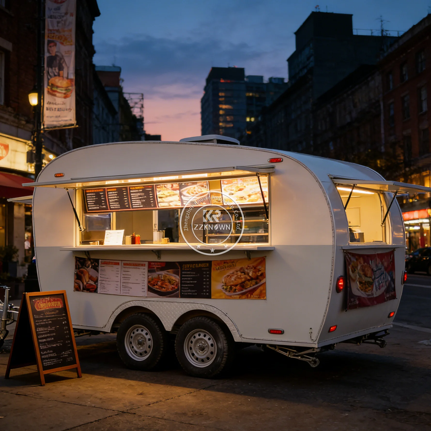 

Street Bubble Tea Beverage Food Truck Pasta Pizza Burger Trailer Mobile Drink Catering Food Trailer with Kitchen Equipment