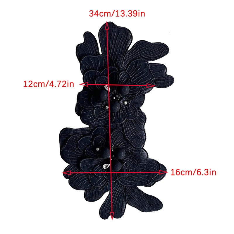 Pin Cloth Applique Decorative Flower Large Embroidery Studded Patch DIY Accessory Corsage