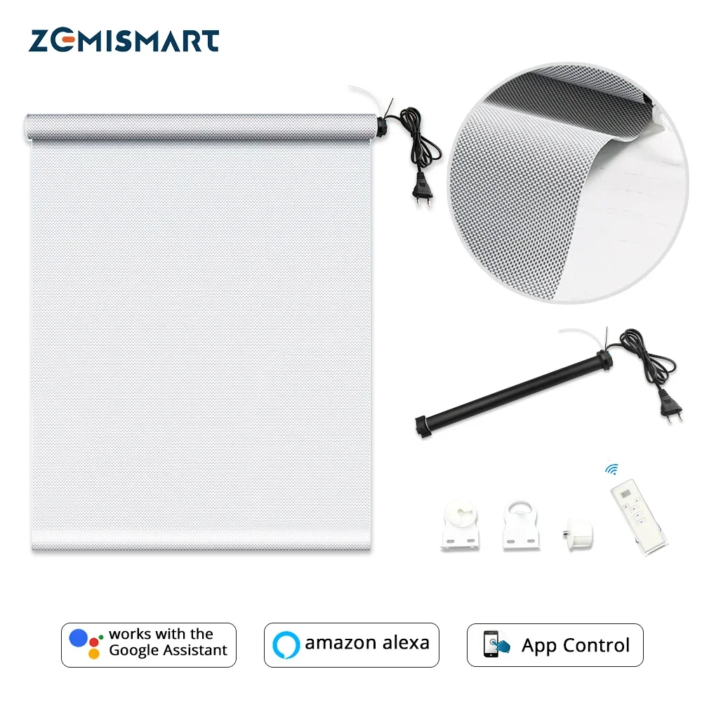 

Zemismart Automatic Roller Shutter Tubular Motor with Sunshade Curtain Fabric Tracket Smart Life Tuya Alexa Google Home Control