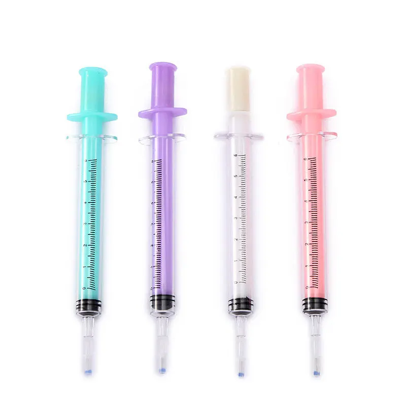 

4Pcs Stationery Simulation Syringe Modeling Promotions Gel Pen Students Toy Needle Gel Pen