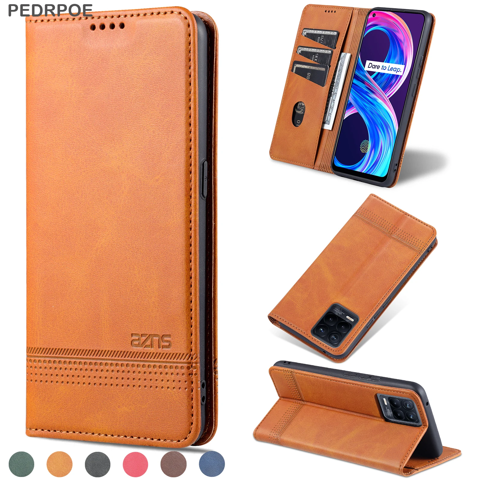 

Luxury Magnetic Wallet Leather Case For OPPO Realme V5 X7 7 8 Pro 9i V11S C12 C15 C25 Narzo 20 Pro 30A High Quality Flip Cover