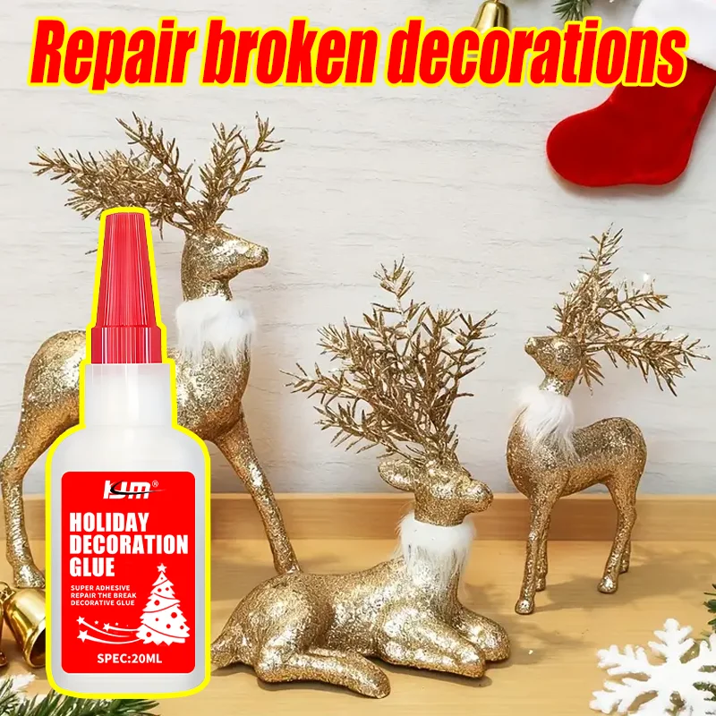 غراء خاص لتزيين العطلات - لاصق سريع، متعدد الأغراض، مثالي لزينة عيد الميلاد، سهل الاستخدام، مقاوم للطقس، 20 مل