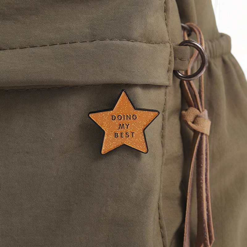 Glitter Star Pines Lapel Badges Positive Optimistic Funny Jewelry Gift for Friends DOING MY BEST Enamel  Brooch Custom