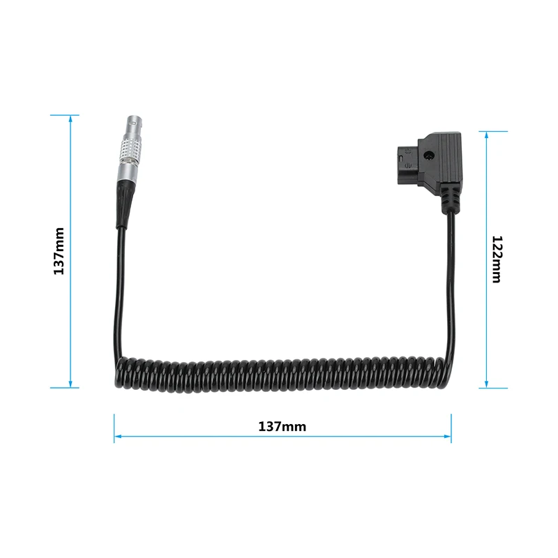 Camvate enrolado cabo de alimentação d-tap para 2 pinos 0b macho enrolado cabo de alimentação