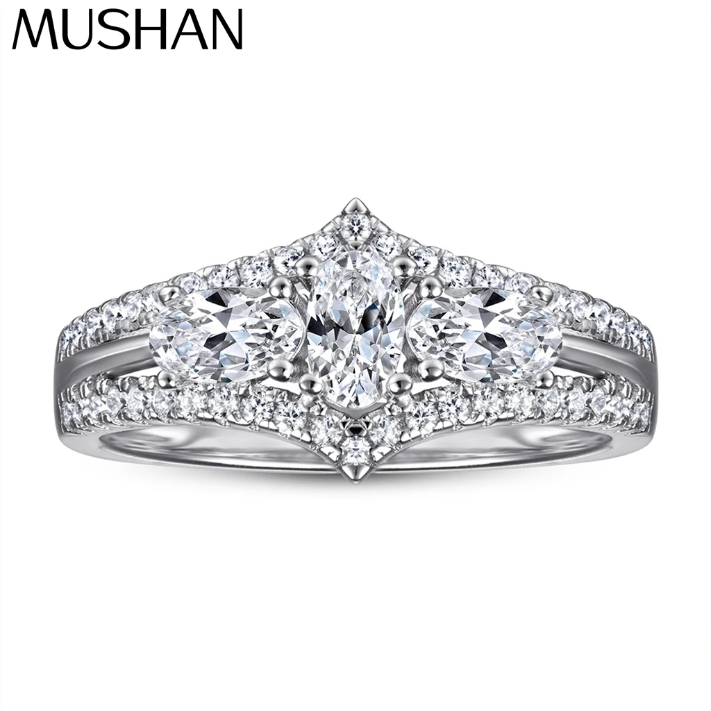 

MuShan Jewelry 925 Sterling Silver Romantic Engagement Ring 7A Cubic Zirconia Rings Bands Timeless Anniversary Women Gift