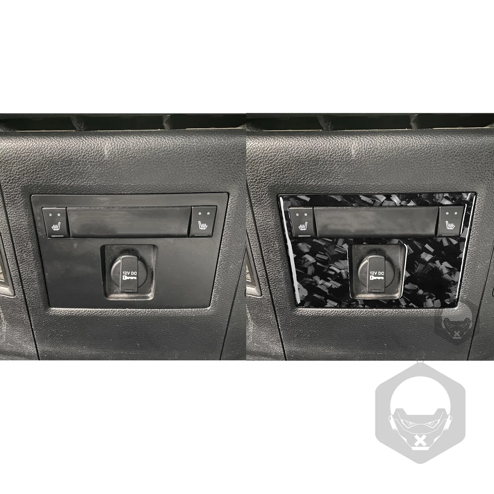 FOR Dodge Ram 1500 2500 3500 13-18 Forged Carbon Fiber Car Rear Power Interface Control Panel Decor Interior Accessories Sticker - view 5