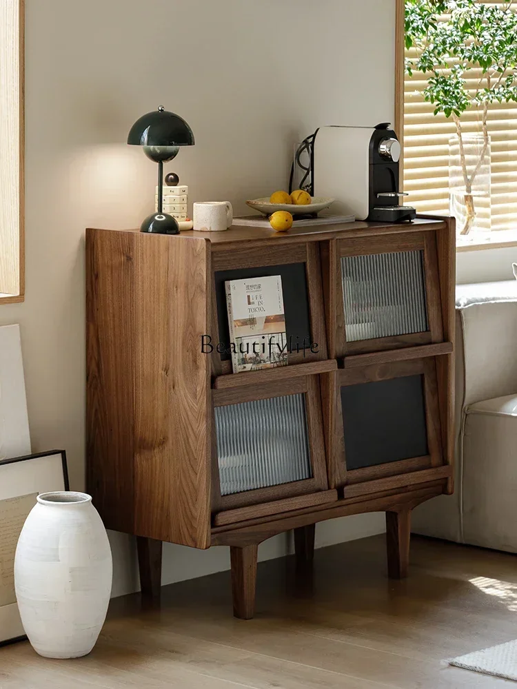 

yj15 Japanese Retro Small Side Cabinet Bookcase Living Room Entrance Storage Sideboard Cabinet