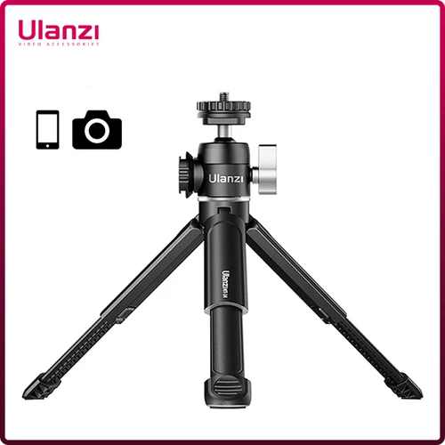 Ulanzi U-Vlog Lite trípode extensible doble zapata fría cabeza de bola trípode Volg para teléfono inteligente Sony Canon Nikon cámara DSLR