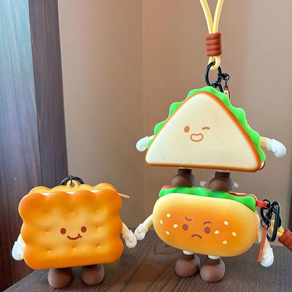 

Soft Silicone Cartoon Bread Coin Bag Portable Afternoon Tea Series Cute Earphone Case Reusable Realistic Looking