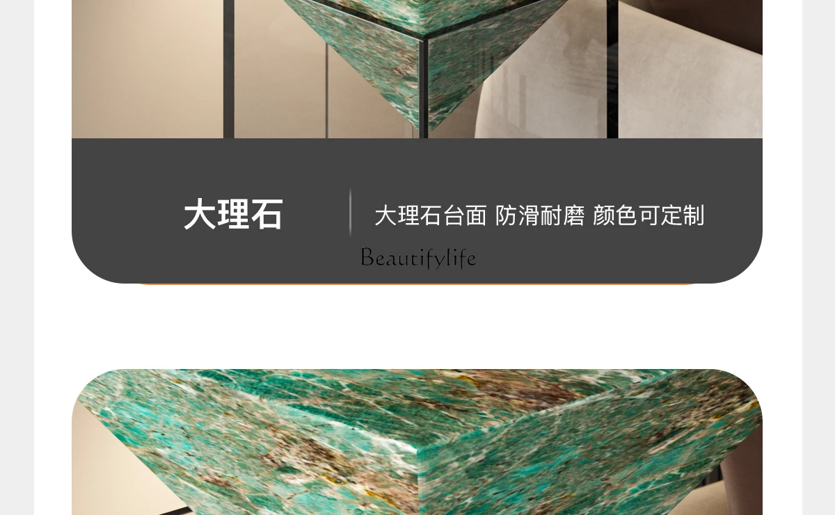 *High-end Italian minimalist marble suspended coffee table hotel display stand