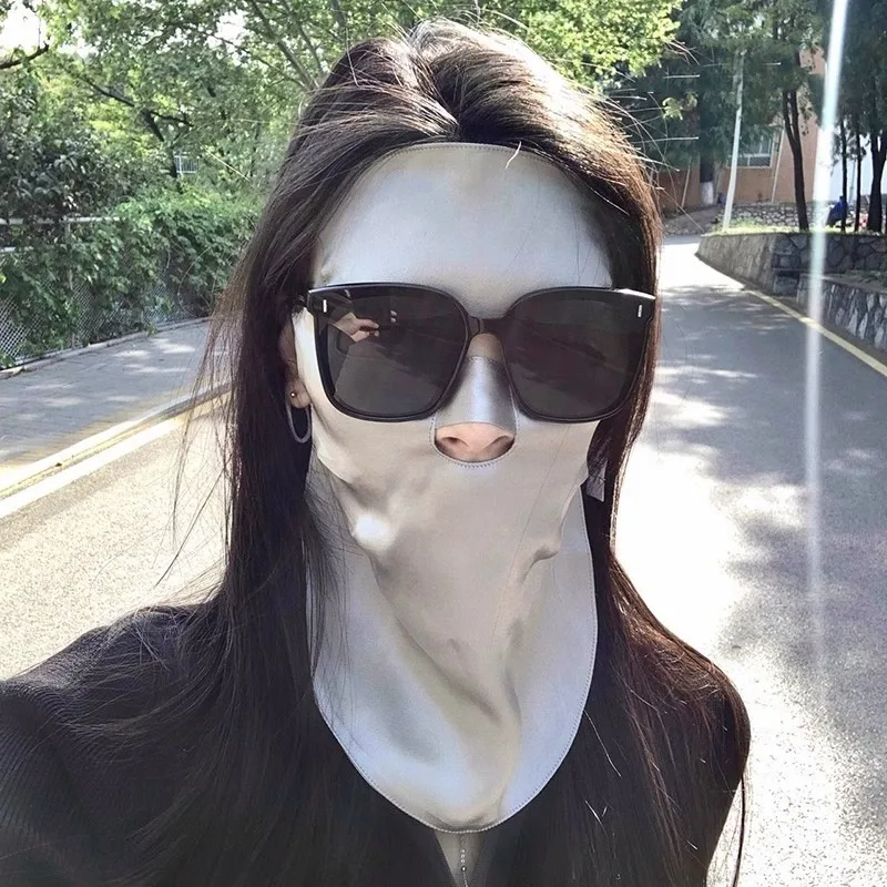 

Silk Sunscreen Mask for Women, UV Protection, Breathable, Full Face Covering for Driving, Genuine Silk Veil for Summer2025New