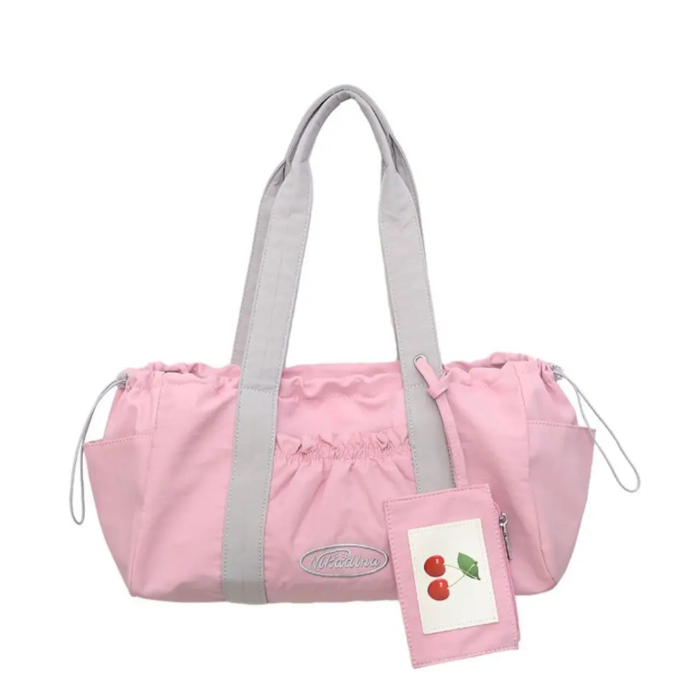 

New Drawstring Design Sport Gym Bag Sweet color with Mini Bag Duffle Bag Zipper Closure Luggage Shoulder Bag Travel