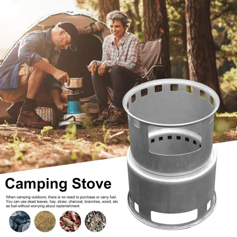 Camping Cooking Stove Detachable Metal Charcoal Burner For Backpacking Outdoor Equipment Kitchen Cookware For Camping Picnics