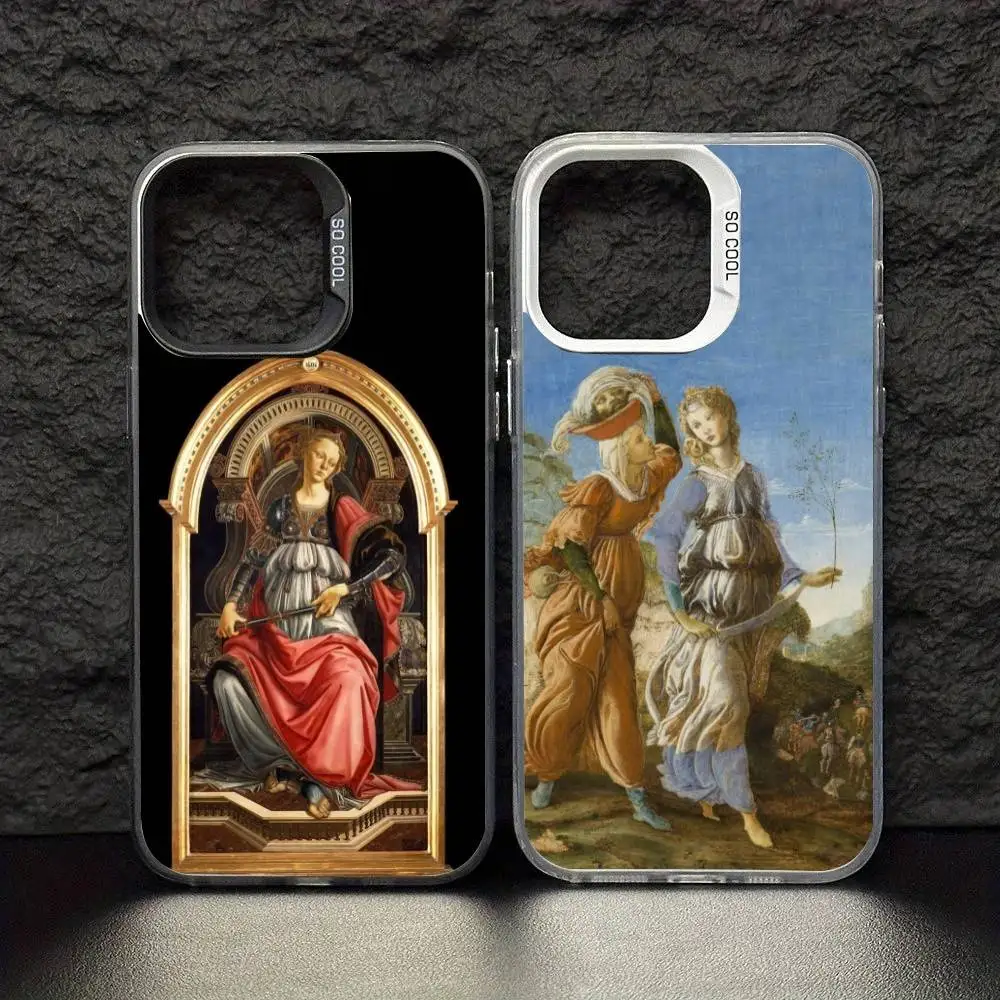 

Renaissance S-Sandro B-Botticelli Phone Case Color Silver Shell For IPhone 17 16 15 14 13 12 11 Pro Max Plus