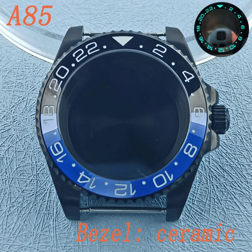 120 مقياس دوار 40 مللي متر SUB GMT ساعة تناسب NH34 NH35 NH36 NH38 حركة الفولاذ المقاوم للصدأ الياقوت الزجاج صندوق ساعة مقاوم للماء