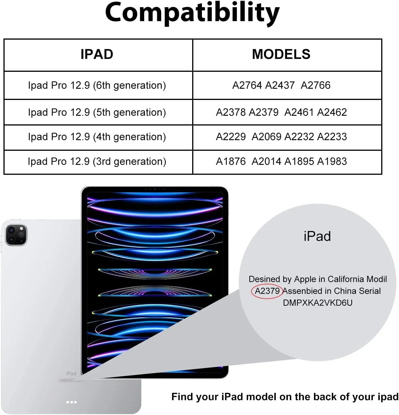 Screen Protector for iPad Pro 12.9 Inch 2022/2021/2020/2018 (6th/5th/4th/3rd Generation) Model Tempered Glass Protective Film