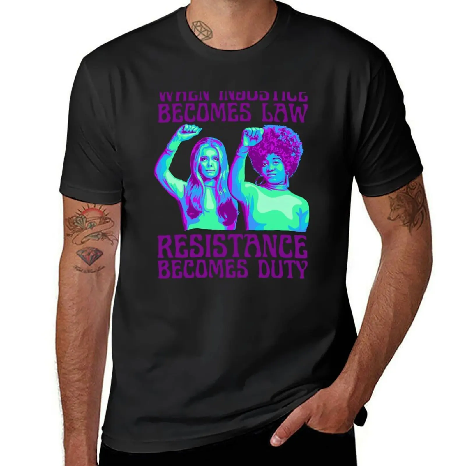 Gloria Steinem and Angela Davis Portrait T-Shirt sweat oversizeds vintage tshirts for men