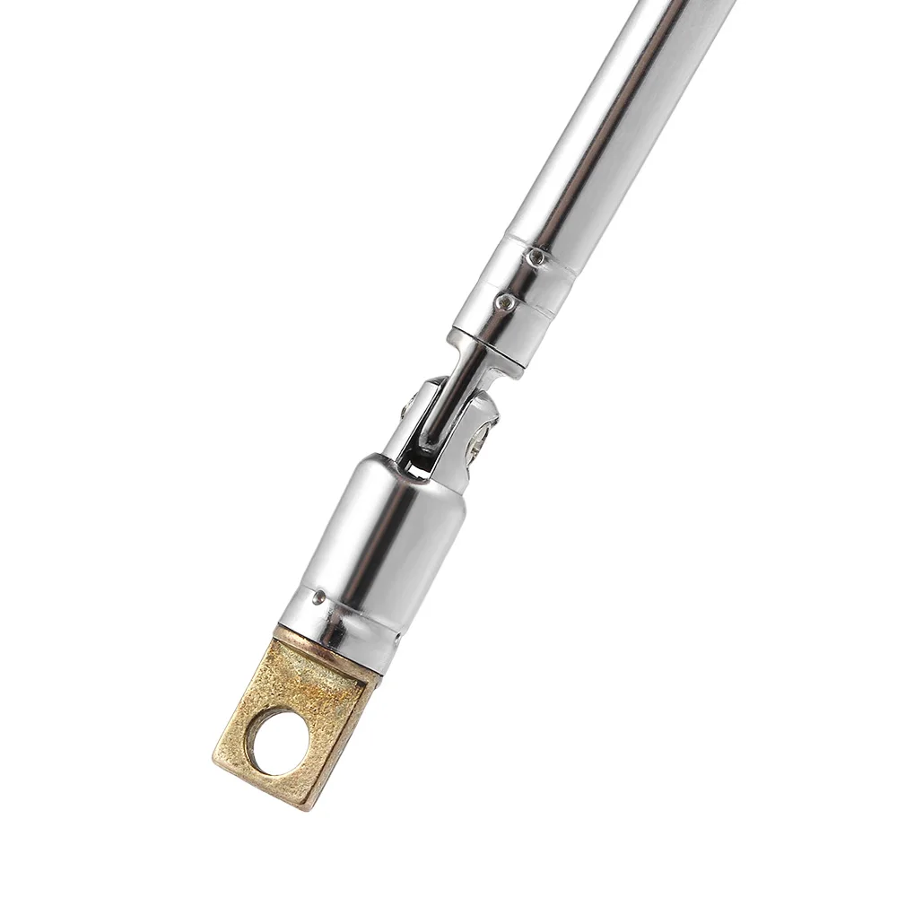 Antenne radio FM télescopique 4 sections Antenne en cuivre chromé 360 °   Antenne universelle radio AM FM rotative 45-450MHZ