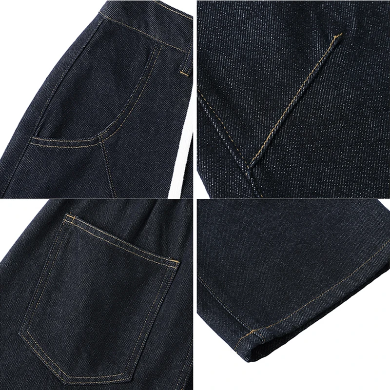 กางเกงยีนส์ทรงตรงขาบานสไตล์วินเทจแบบอเมริกันสำหรับผู้ชาย ล้างสีแบบวอเตอร์วอช เหมาะสำหรับฤดูใบไม้ร่วง/ฤดูหนาว