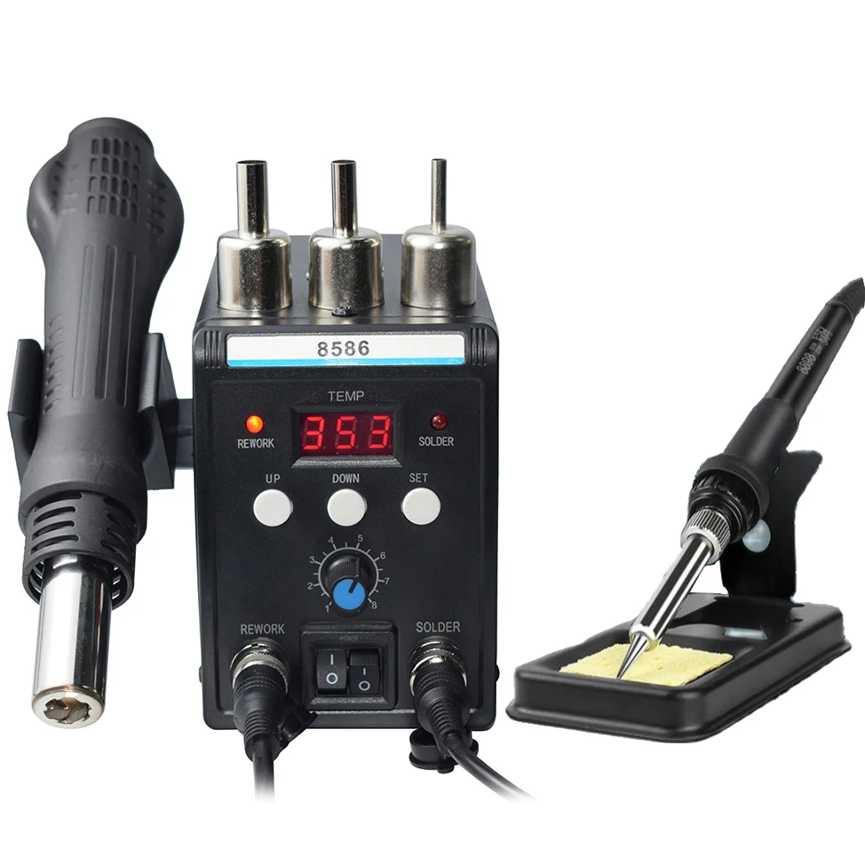 Eruntop 8586 Soldering Station Digital Display Electric Soldering Iron Hot Air Heat Gun Welding Machine for iPhone Repair Rools