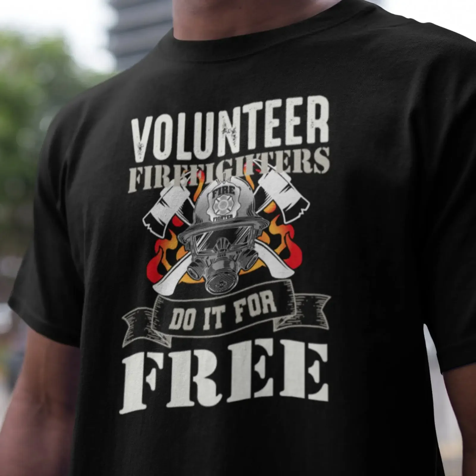 Funny Volunteer Firefighter T Shirt Ring Spun Cotton Fireman  vintage Washed Casual graphic streetwear Breathable