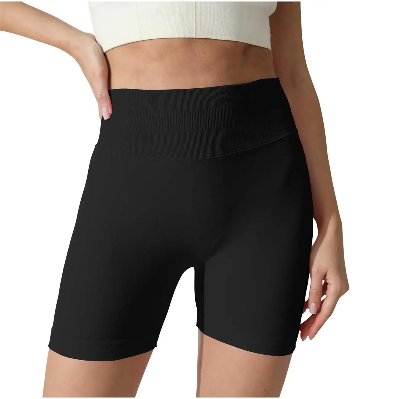 

Women's seamless waist shorts Breathable outdoor exercise fitness pants hip lift tight yoga pants peach butt belly