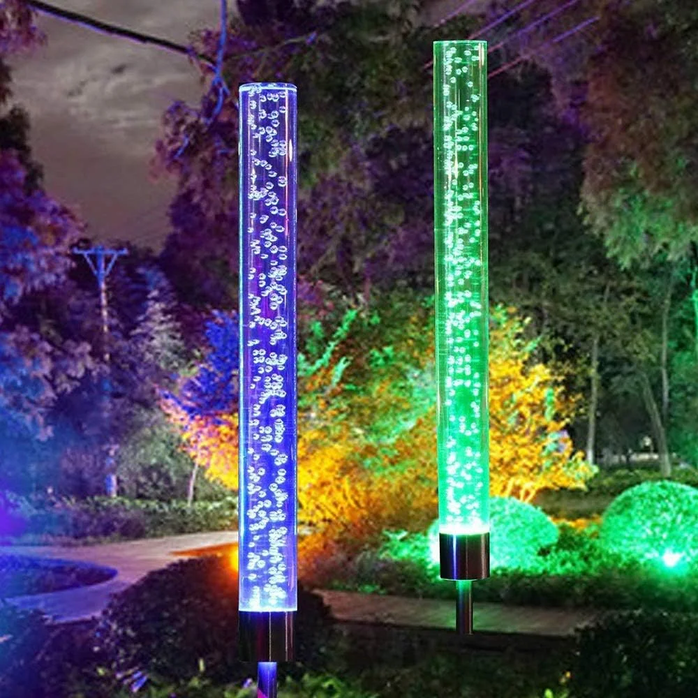 1/2pc Solar Outdoor Color Changing Landscape Path Light Solar Powered Acrylic Bubble Pathway Stake Light For Garden Patio Decor