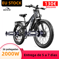 GUNAI Electric Bicycle 2000W Dual Motor,with 48V17AH Battery Adults Motorcycle, 3.0*26Inch Fatbike Tire Electric Dirt Snow Bike