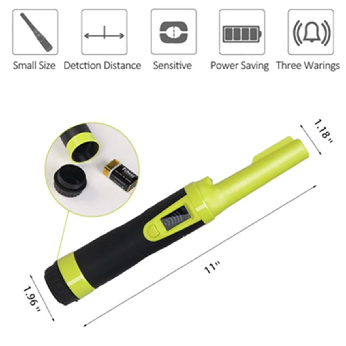 AA98 Pinpointing Metal Detector -10 High Sensitive Handheld Metal Detector Pinpointer Three Modes Waterproof Orange