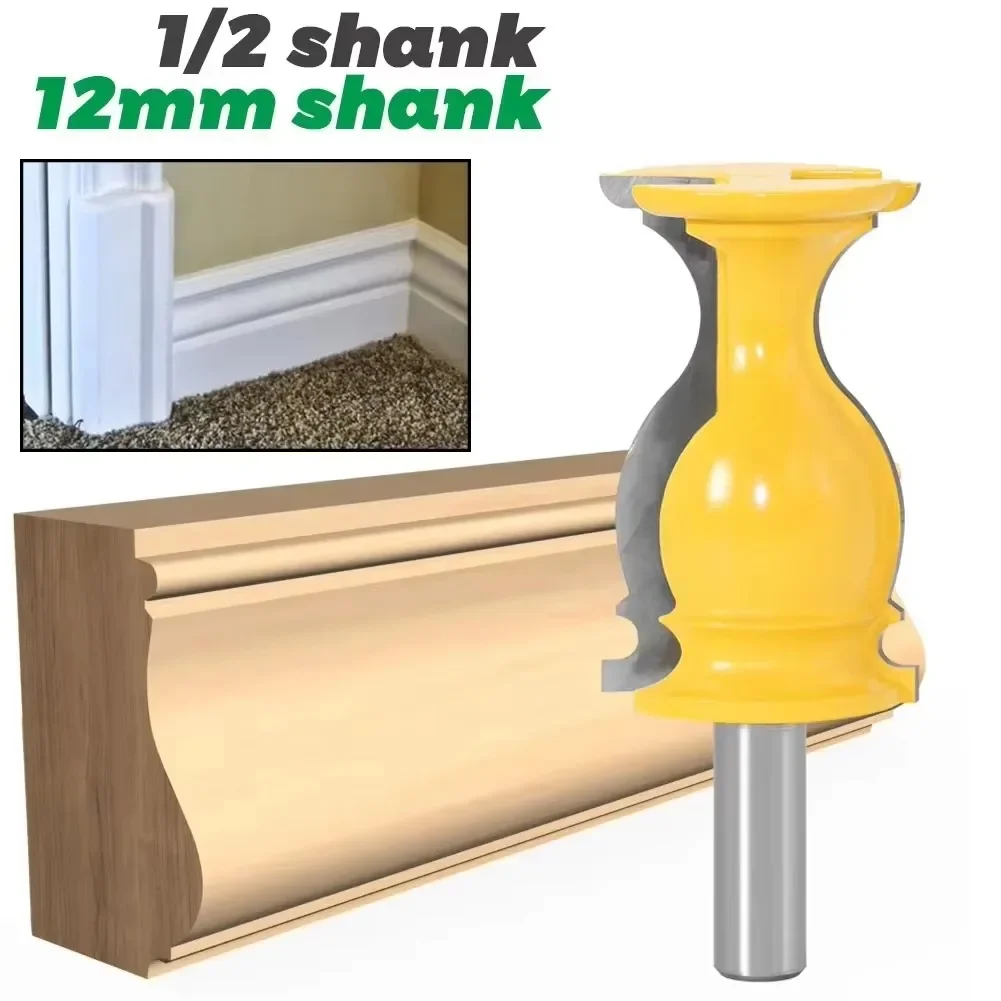 

1 шт. 1/2 "12,7 мм 12 мм фреза с хвостовиком, резьба по дереву, архитектурная фреза из цементированного карбида, обрезка фрезерования по дереву