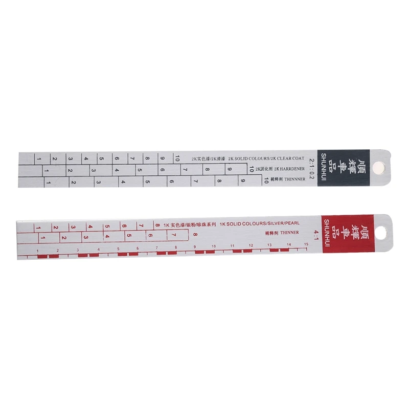 Standard Car Paint Ruler Suitable for Cars Standard Paint Ruler Paint Ratio Ruler Paint Black/R-ed Paint Tools