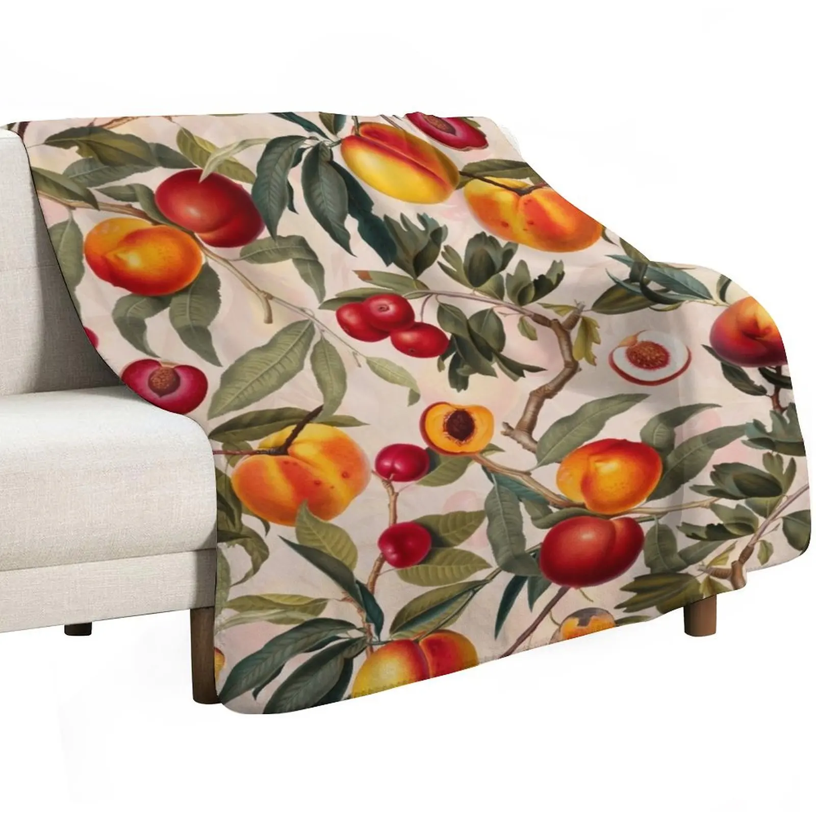 Vintage Fruit Pattern XXIII Throw Blanket Decoratives Bed linens Luxury Designer Hairys sofa bed Blankets For Bed Blankets