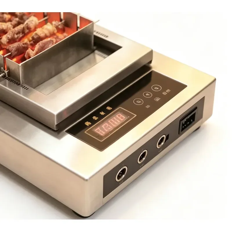 Electric Smokeless BBQ Grill Automatic Rotating Skewers Machine Indoor Desktop Barbecue 16 Sticks Meat Cooking Appliance for