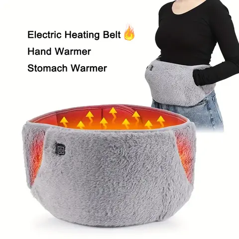 USB Heating Belt Lumbar Warm Stomach Protector Plug-in Anti-cold Three-speed Temperature-regulating Portable Hand Warmers