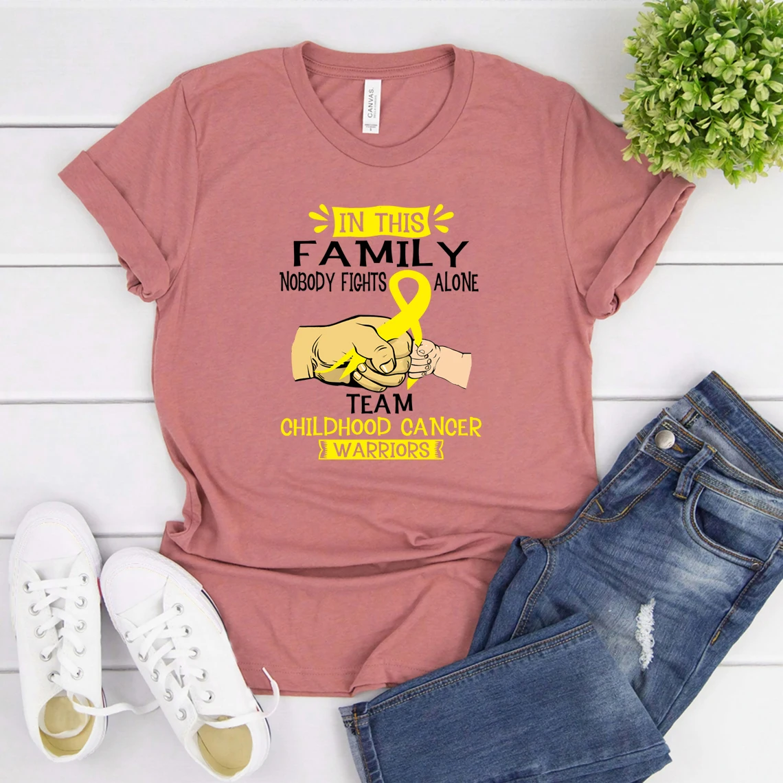 In Dieser Familie Niemand Kämpft Allein Team Kindheit Krebs Krieger T Shirt Unterstützung Kindheit Krebs Krieger T-shirt Unisex T-shirts