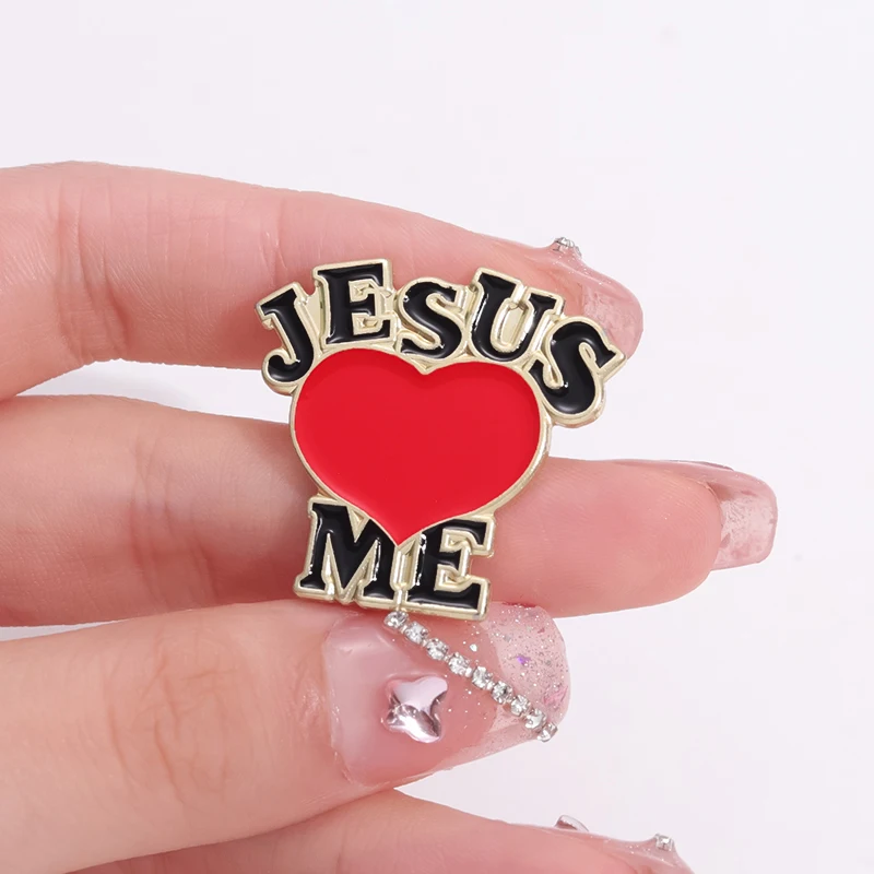 Jesus Love Me  Collected Enamel Pins Custom Christian God Is Good Metal Brooches Backpack Lapel Badge Jewelry Gift for Friends