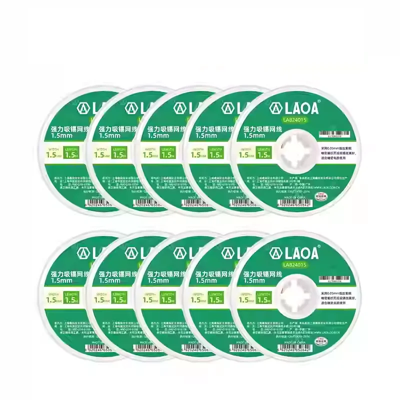 LAOA Zuiver Koper Krachtige Soldeer Zuigdraad Soldeer Patch Verwijderen en Reinigen Tool 1.5M Printplaat Soldeer Zuigdraad