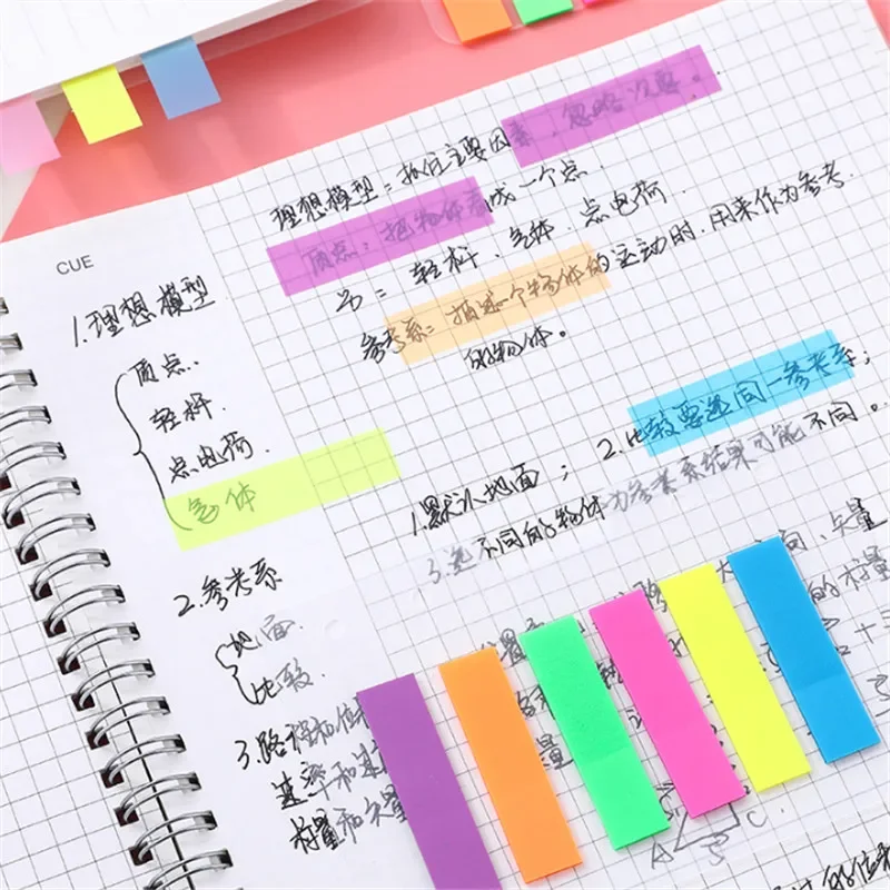 200 Sheets Color Sticky Notes Memo Pad Notes Index Transparent Post Stickers Bookmarks Notepad School Office Stationery Supplies image 4