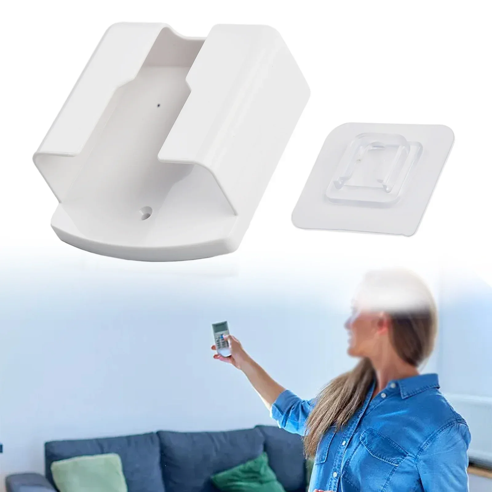 White Air Conditioner Remote Control Mobile Phone Plug Holder Wall Mounted Box Storage For Air Conditioner TV Storage Holders