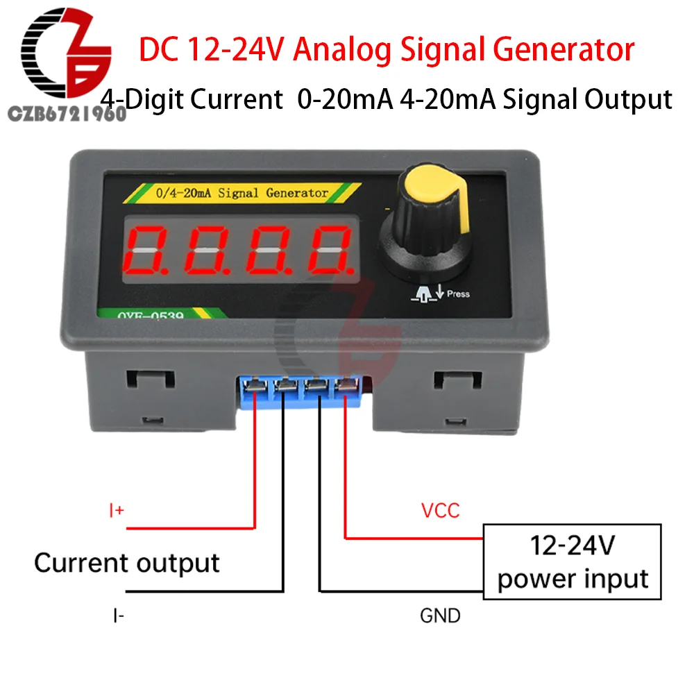 

DC 12-24V 4Digit Current Analog Signal Generator Sensor Frequency Meter 0-20mA 4-20mA Signal Output PLC Debugging Rotary Encoder