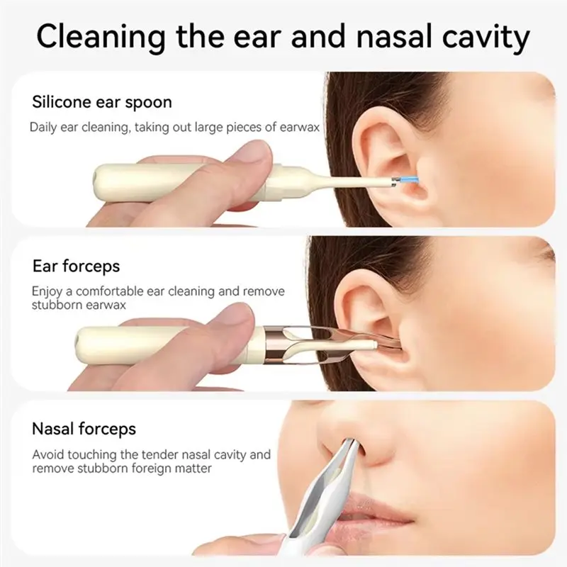 【FAST-SALE】Replacement Ears Wax Cleaner Kit 8M HD Camera Visual Earwax Removal Tool For Whole Family