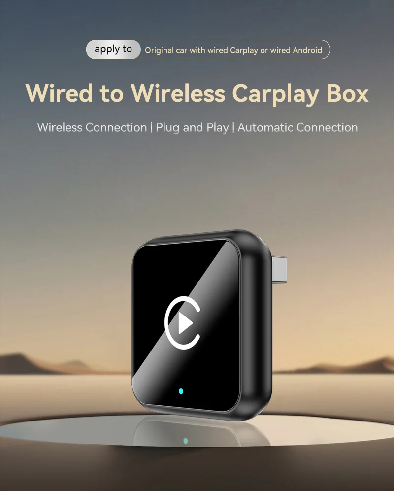 محول Xiaomi 2025 الجديد 2 في 1 اللاسلكي Android Auto & Apple CarPlay لهواوي/شاومي/أوبو/سامسونج توصيل تلقائي التوصيل والتشغيل