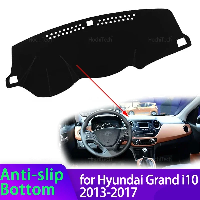 For Hyundai Grand i10 2013 2014 2015 2016 2017 Car Dashboard Cover Avoid Light Pad Instrument Panel Mat Case Carpets
